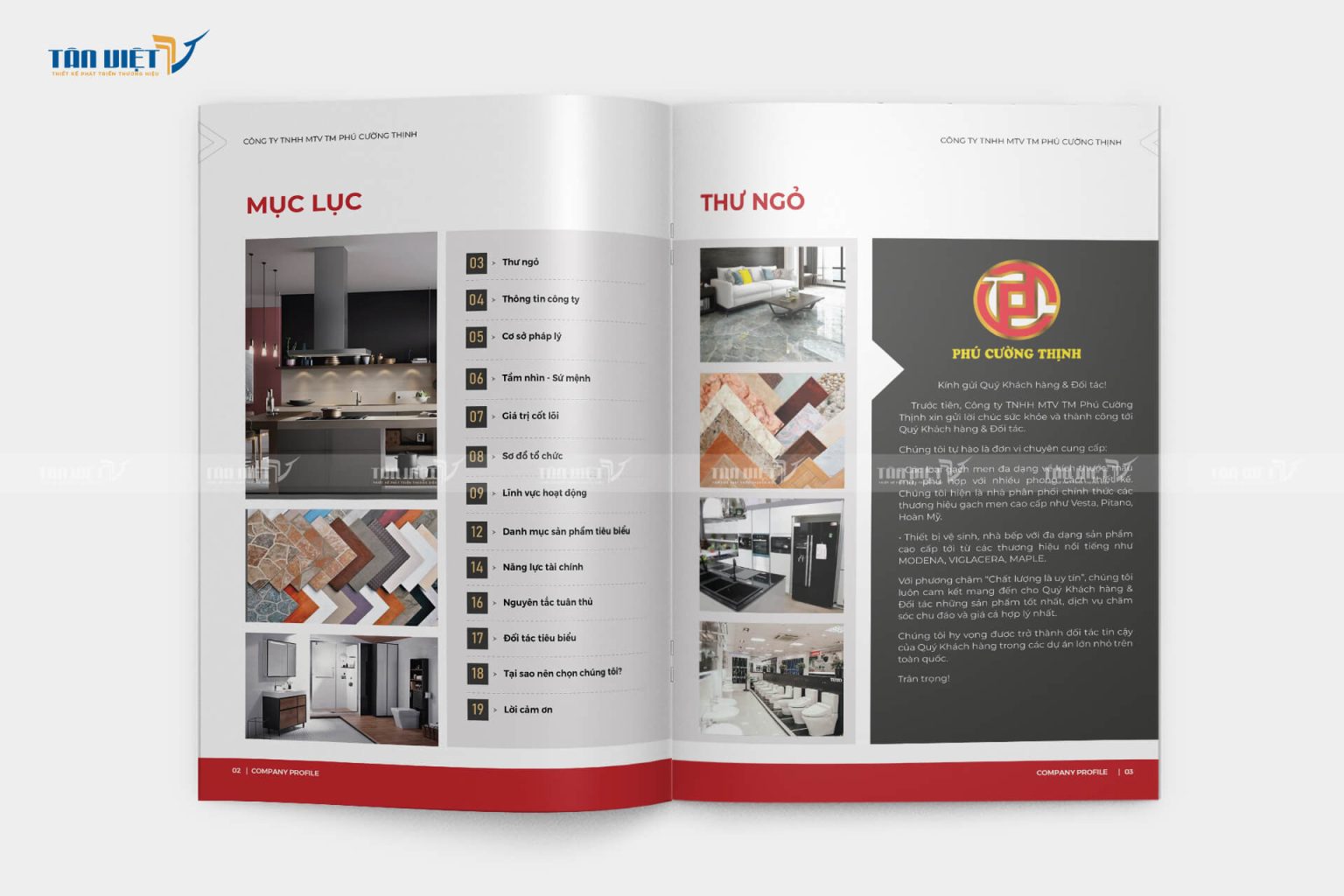 Mẫu thiết kế hồ sơ năng lực gạch ốp lát dự thầu sáng tạo